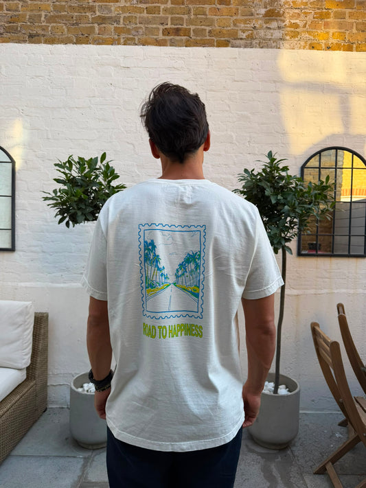 ROAD TO HAPPINESS — vintage white tee