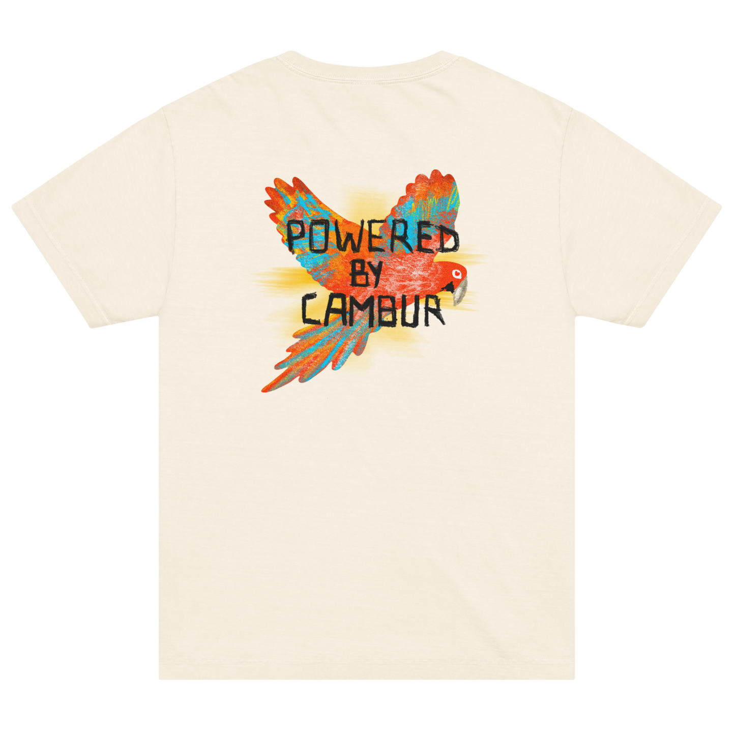POWERED BY CAMBUR — vintage white tee