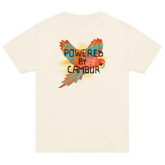 POWERED BY CAMBUR — vintage white tee