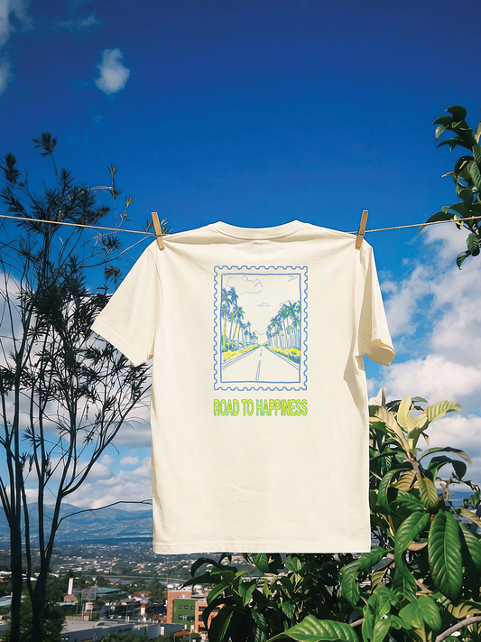 ROAD TO HAPPINESS — vintage white tee