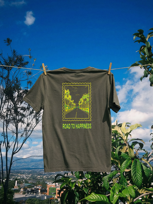ROAD TO HAPPINESS — washed charcoal tee